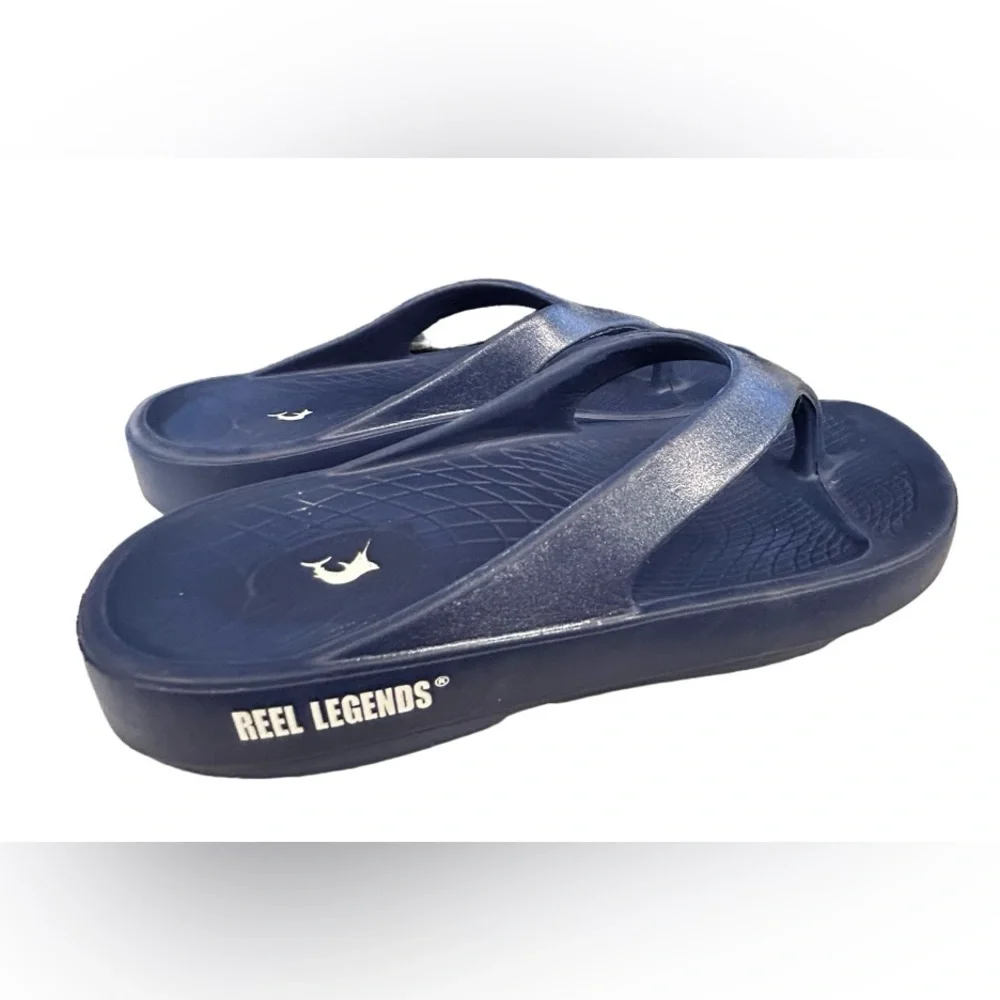 🐟 REEL LEGENDS! LIKE NEW SLIDE! NAVY UNISEX!! STRONG, DURABLE, COMFY! - Picture 12 of 15